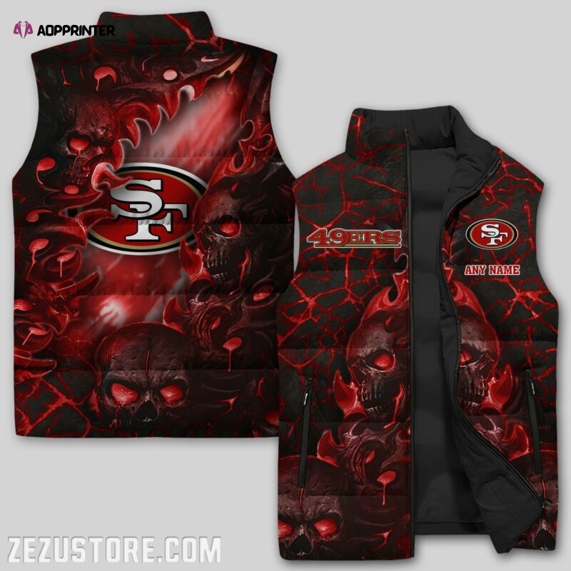 san francisco 49ers nfl sleeveless puffer jacket custom for fans gifts 3