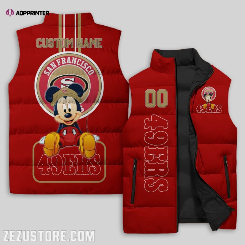 san francisco 49ers nfl sleeveless puffer jacket custom for fans spj1499