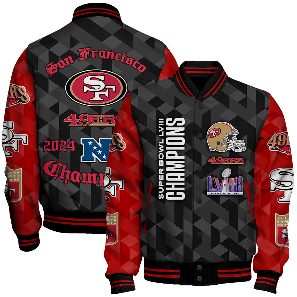 san francisco 49ers nfl unisex baseball varsity jacket baseball jacket all over print sfat v16 i4qjl