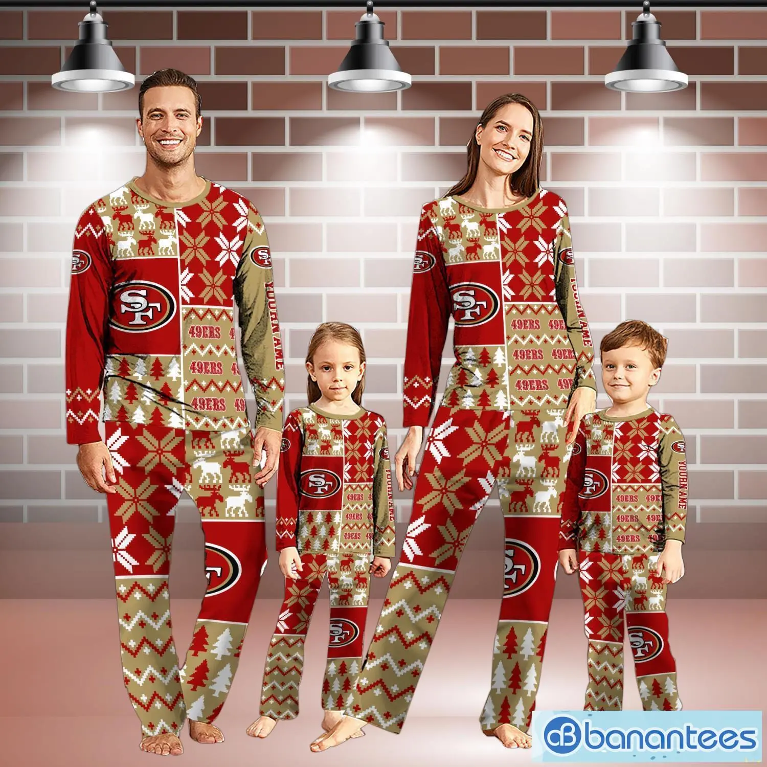 san francisco 49ers pajamas set christmas snowflake pattern pajamas christmas gift for family