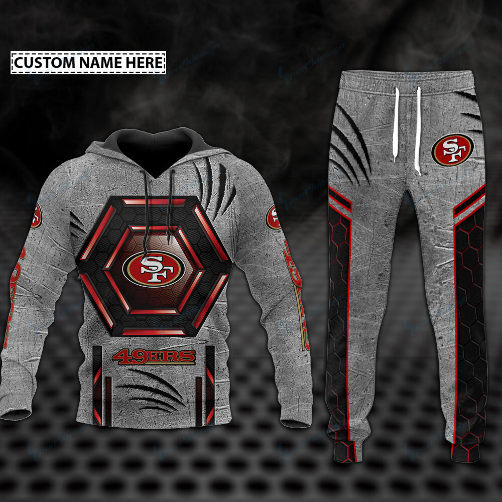 san francisco 49ers personalized hoodie and jogger set bg843 1kda7