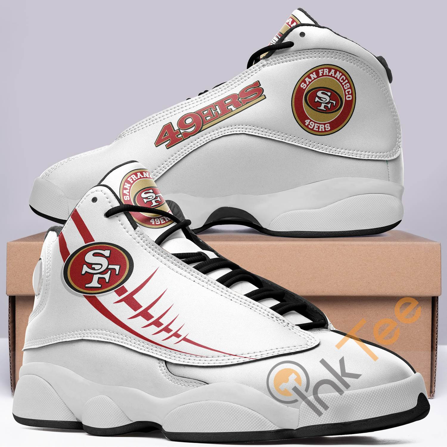 san francisco 49ers vintage nfl team logo white form air jd13 shoes sneakers fan gift shoes hot style this yearprinted shoes for everybody x4io9