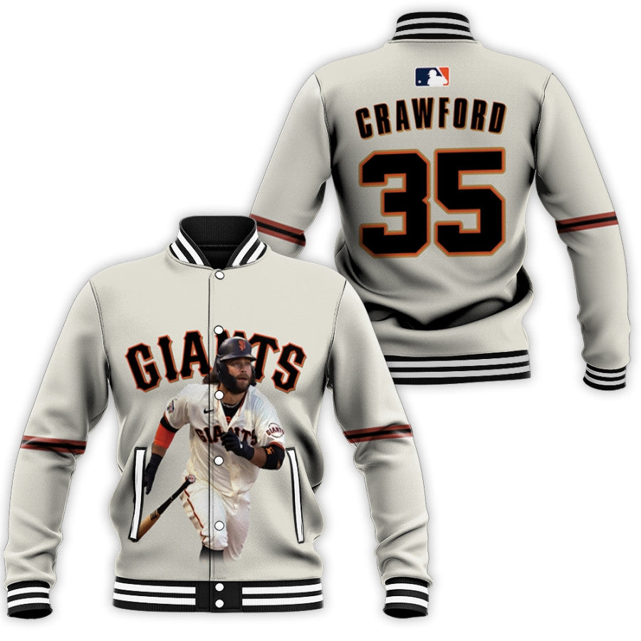 san francisco giants brandon crawford 25 white 2019 all over print designed gift for giants fans baseball jacket button up zipper hooded all over print mlb winzo