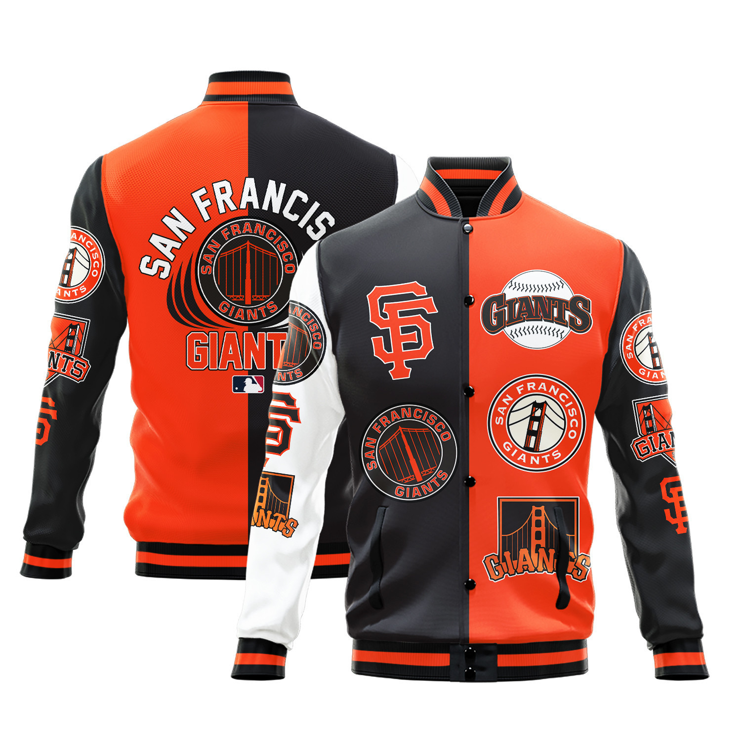 san francisco giants mlb baseball varsity jacket baseball jacket all over print stm v3 54y41