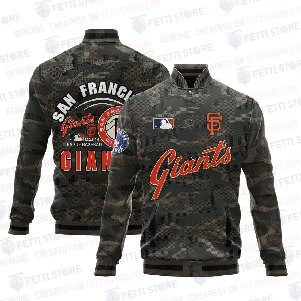 san francisco giants mlb camo baseball varsity jacket baseball jacket all over print stm slobp