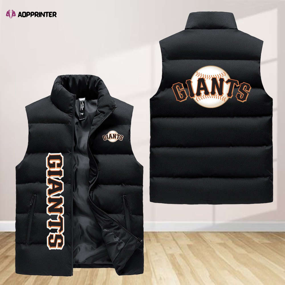 san francisco giants sleeveless puffer jacket custom for fans gifts