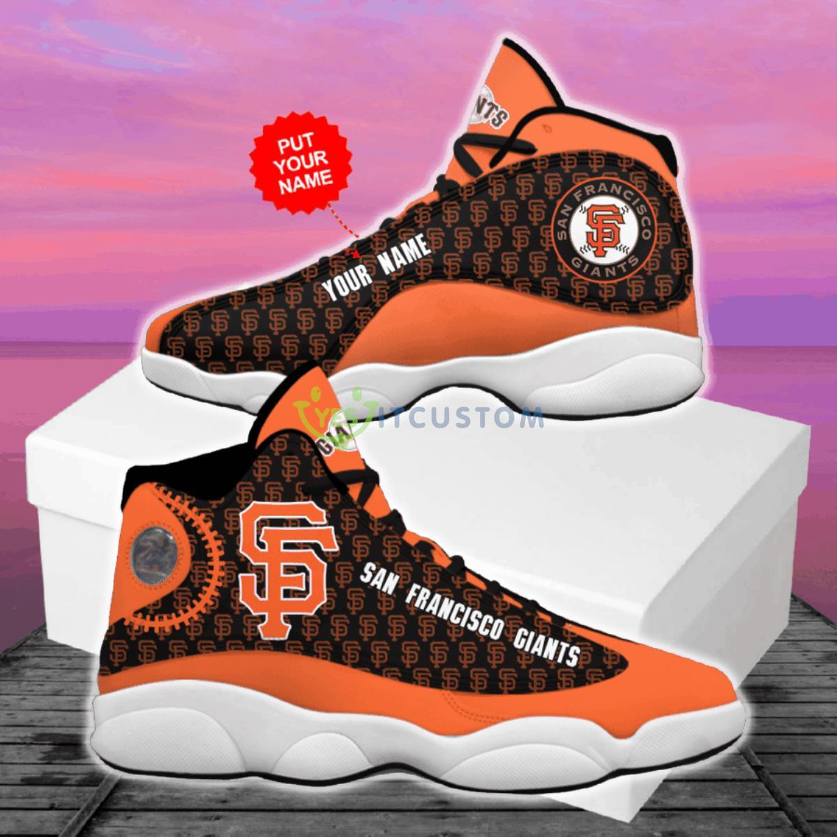 san francisco new york giants style custom name air jordan 13 sneaker