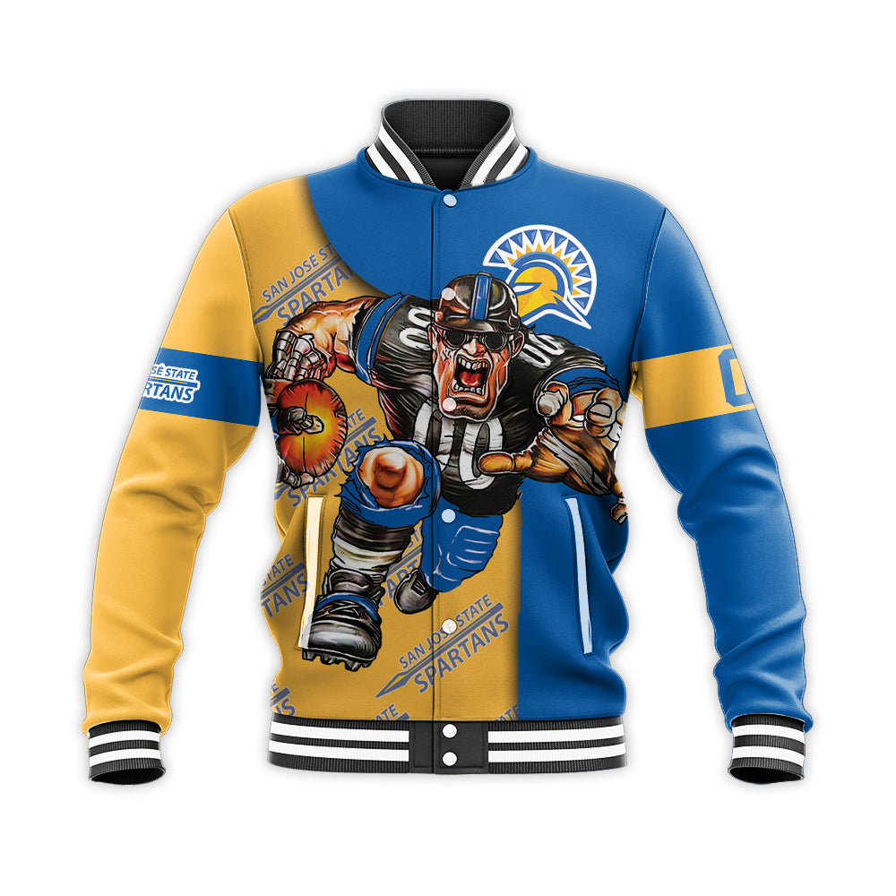 san jose state spartans baseball jacket button up zipper hooded all over print football go on gift for fans ncaa rvgnq