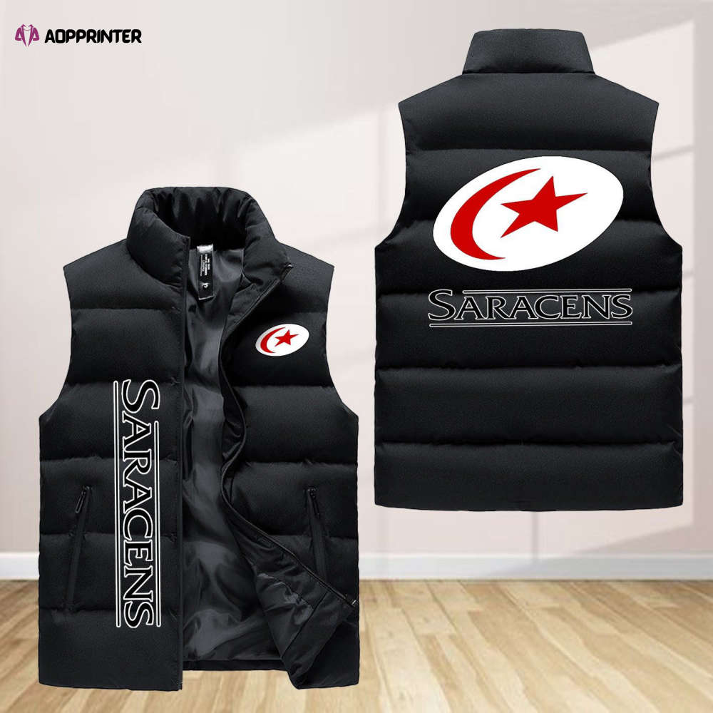 saracens sleeveless puffer jacket custom for fans spj0598