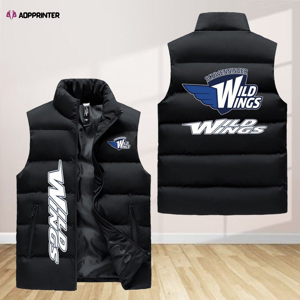 schwenninger wild wings sleeveless puffer jacket custom for fans gifts