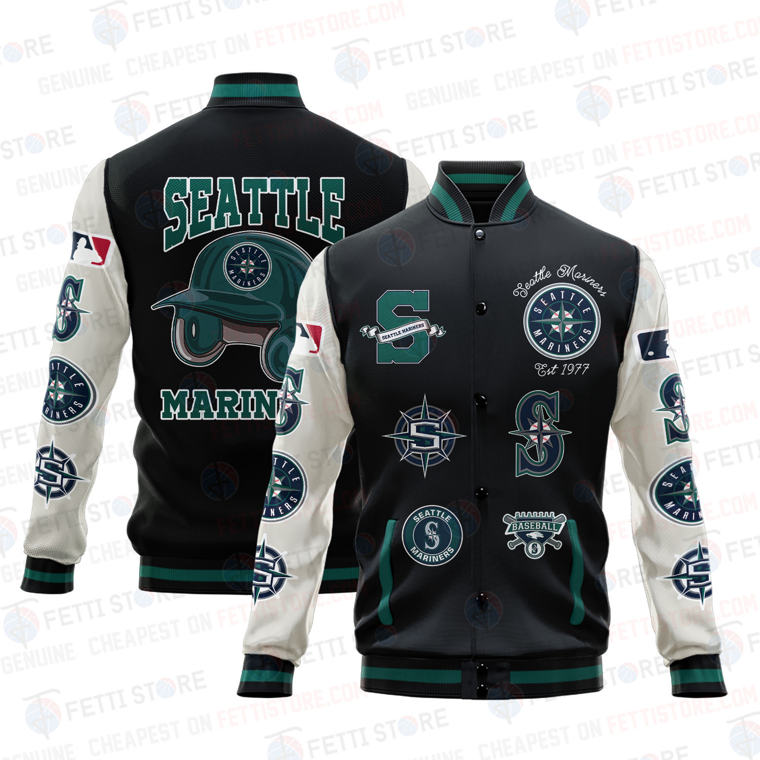 seattle mariners mlb baseball varsity jacket baseball jacket all over print v2 fpmiz