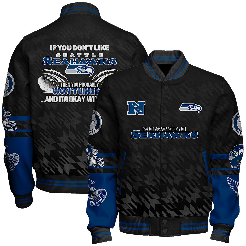 seattle seahawks nfl 2024 national football conference unisex baseball varsity jacket baseball jacket all over print v12 lcdwe