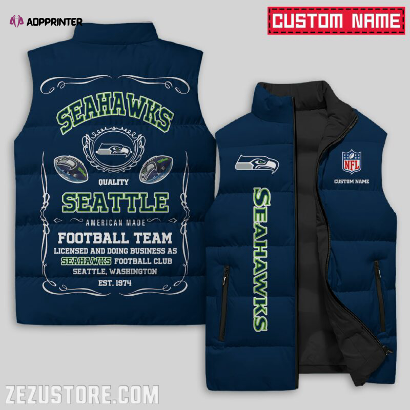 seattle seahawks nfl sleeveless puffer jacket custom for fans gifts 9