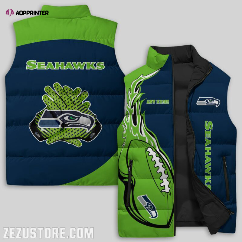 seattle seahawks nfl sleeveless puffer jacket custom for fans spj1083