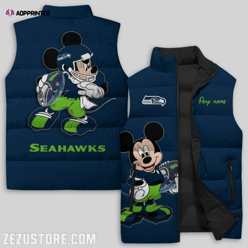 seattle seahawks nfl sleeveless puffer jacket custom for fans spj1400