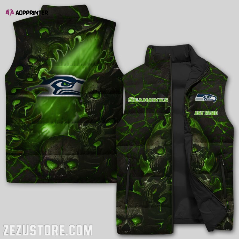 seattle seahawks nfl sleeveless puffer jacket custom for fans spj1649