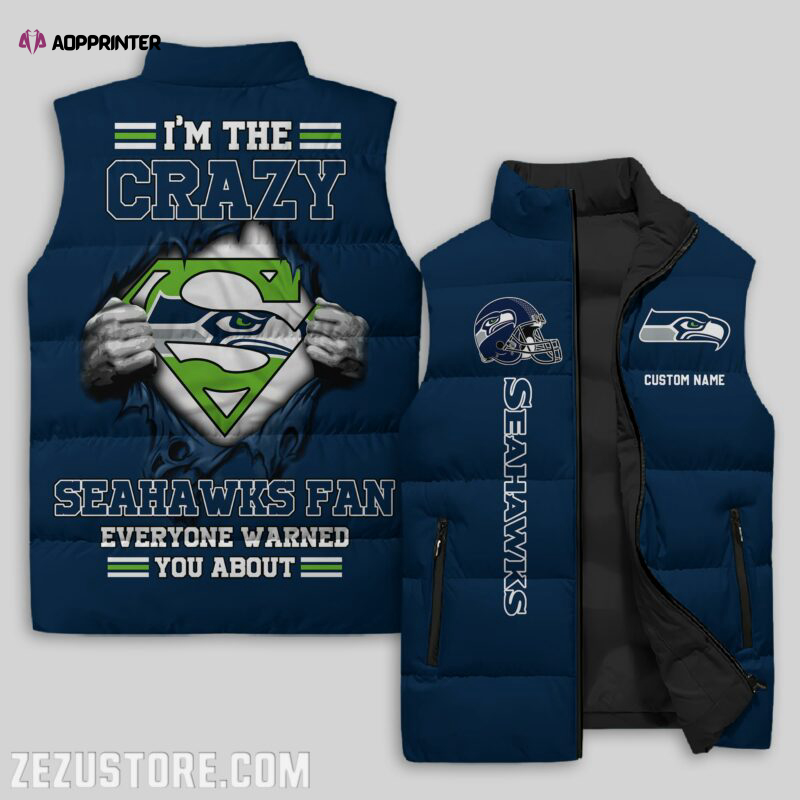 seattle seahawks nfl sleeveless puffer jacket custom for fans spj2245