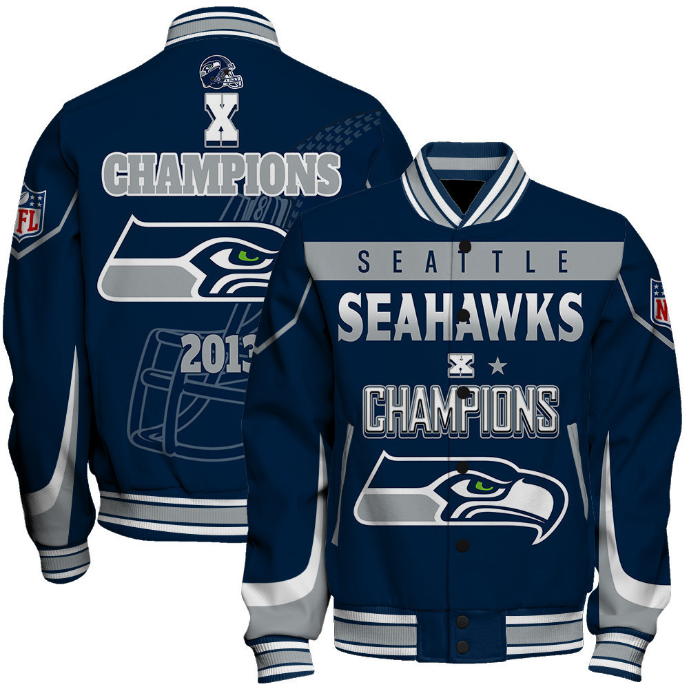 seattle seahawks x super bowl champions baseball varsity jacket baseball jacket all over print xd6xi