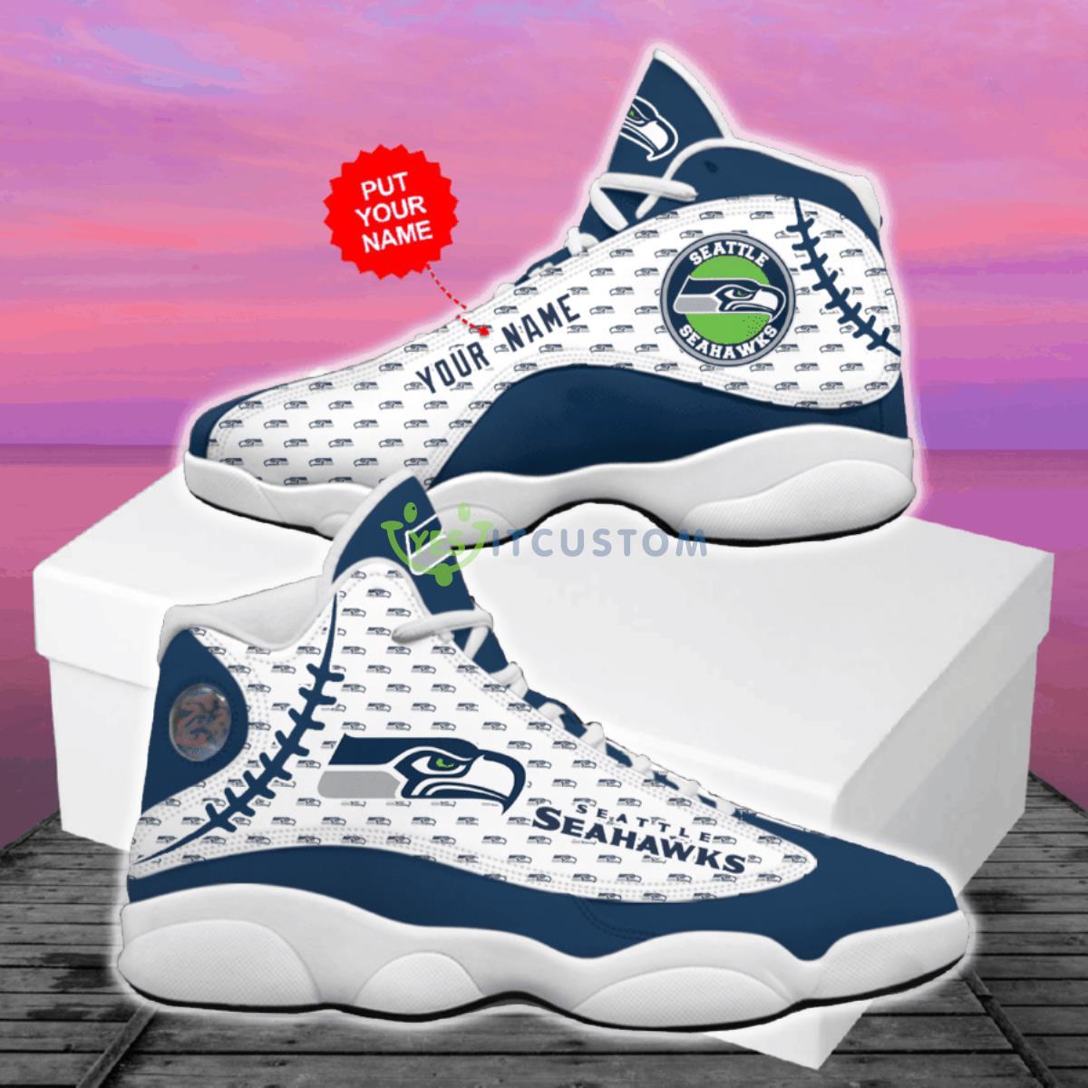 seattle seattle seahawks style custom name air jordan 13 sneaker