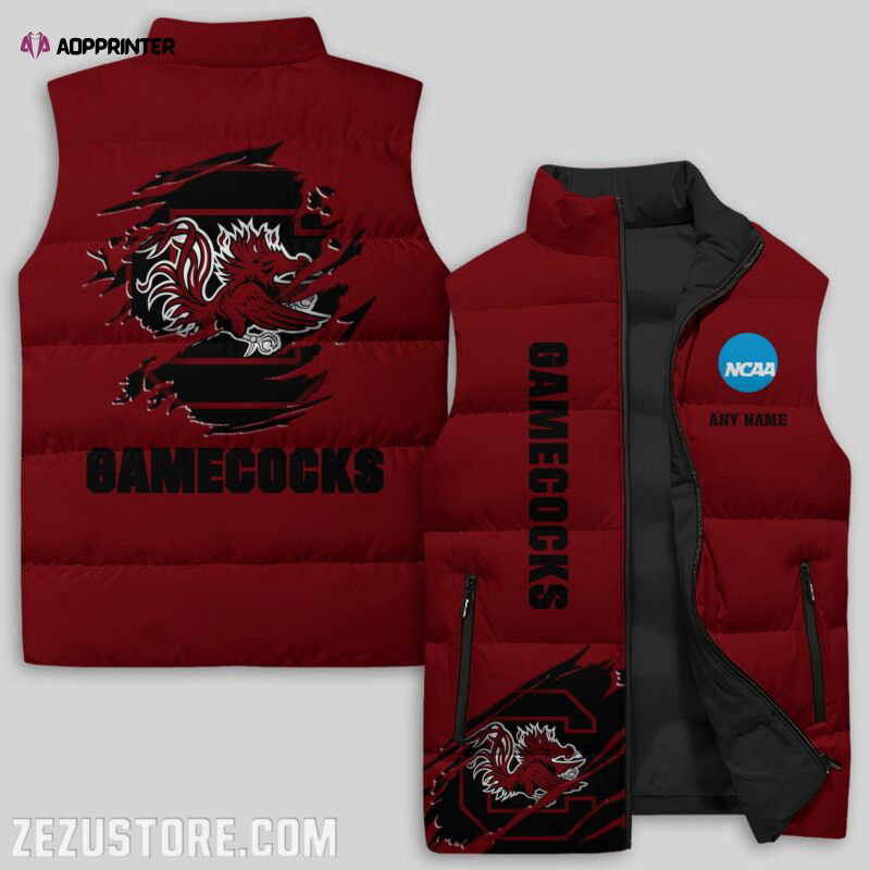 south carolina gamecocks ncaa sleeveless puffer jacket custom for fans gifts