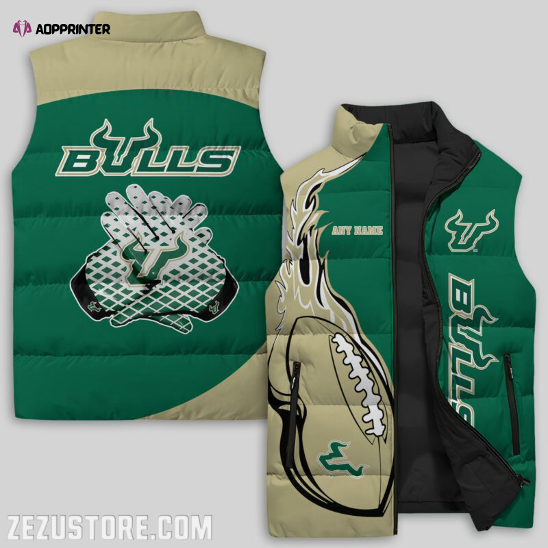 south florida bulls ncaa sleeveless puffer jacket custom for fans gifts 1