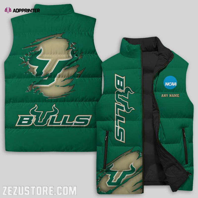 south florida bulls ncaa sleeveless puffer jacket custom for fans spj1726