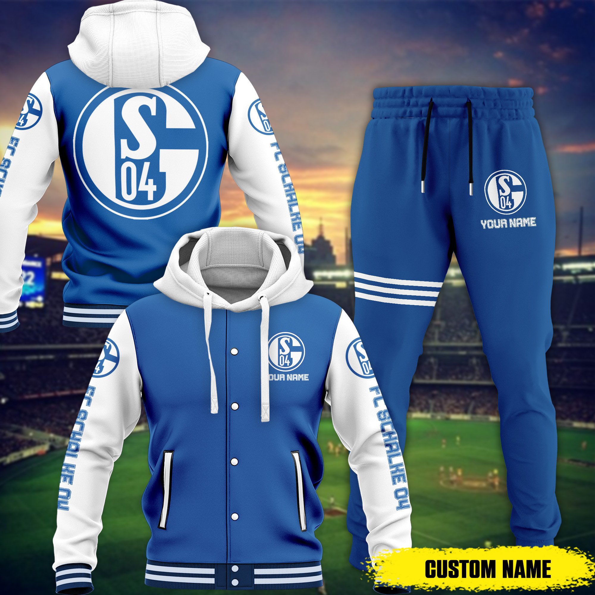 sportswearmerch fc schalke 04 bdlg combo baseball hoodied jacket and joggers gift for fan c4oju