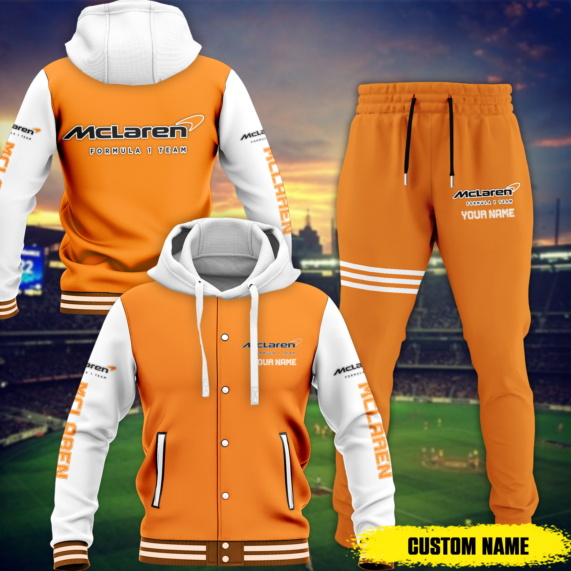 sportswearmerch mclaren f1 combo baseball hoodie jacket and joggers gift for fan eipgy