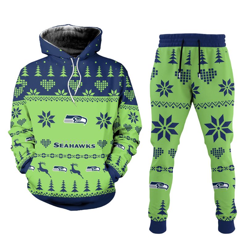 sportswearmerch seattle seahawks nfl christmas patterns hoodie and joggers for fan ynnsp