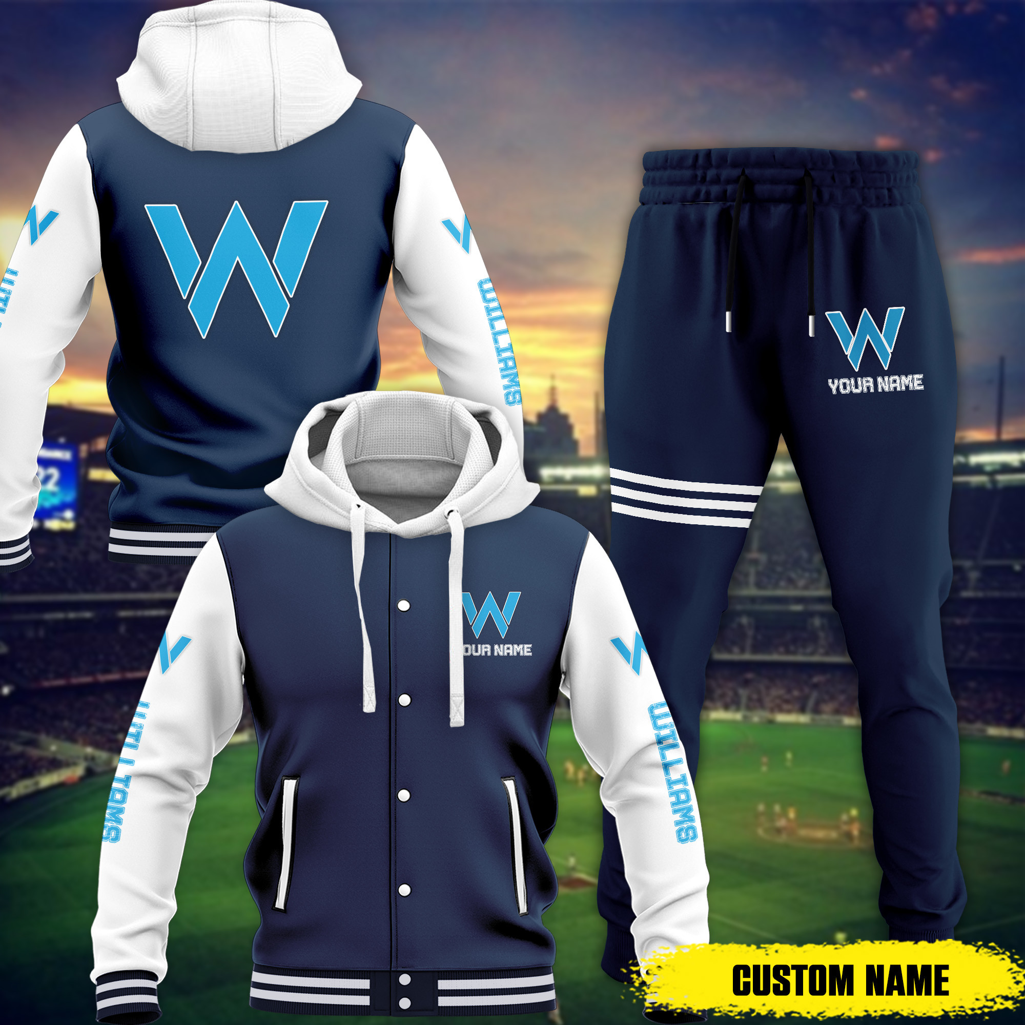 sportswearmerch williams f1 combo baseball hoodie jacket and joggers gift for fan efjx9