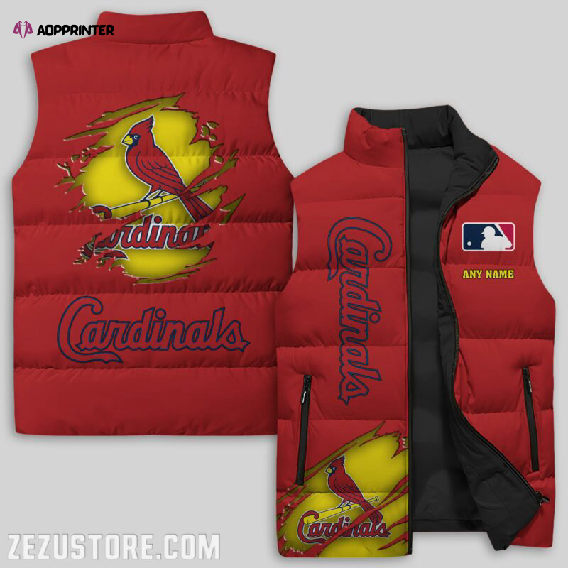 st louis cardinals mlb sleeveless puffer jacket custom for fans gifts 1