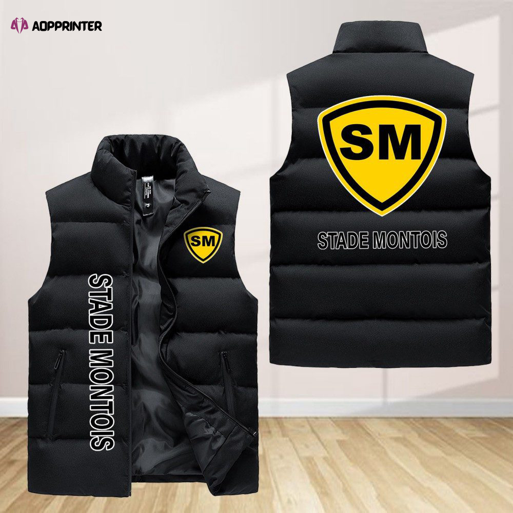 stade montois rugby sleeveless puffer jacket custom for fans gifts