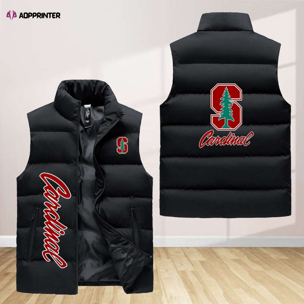 stanford cardinal sleeveless puffer jacket custom for fans spj0505