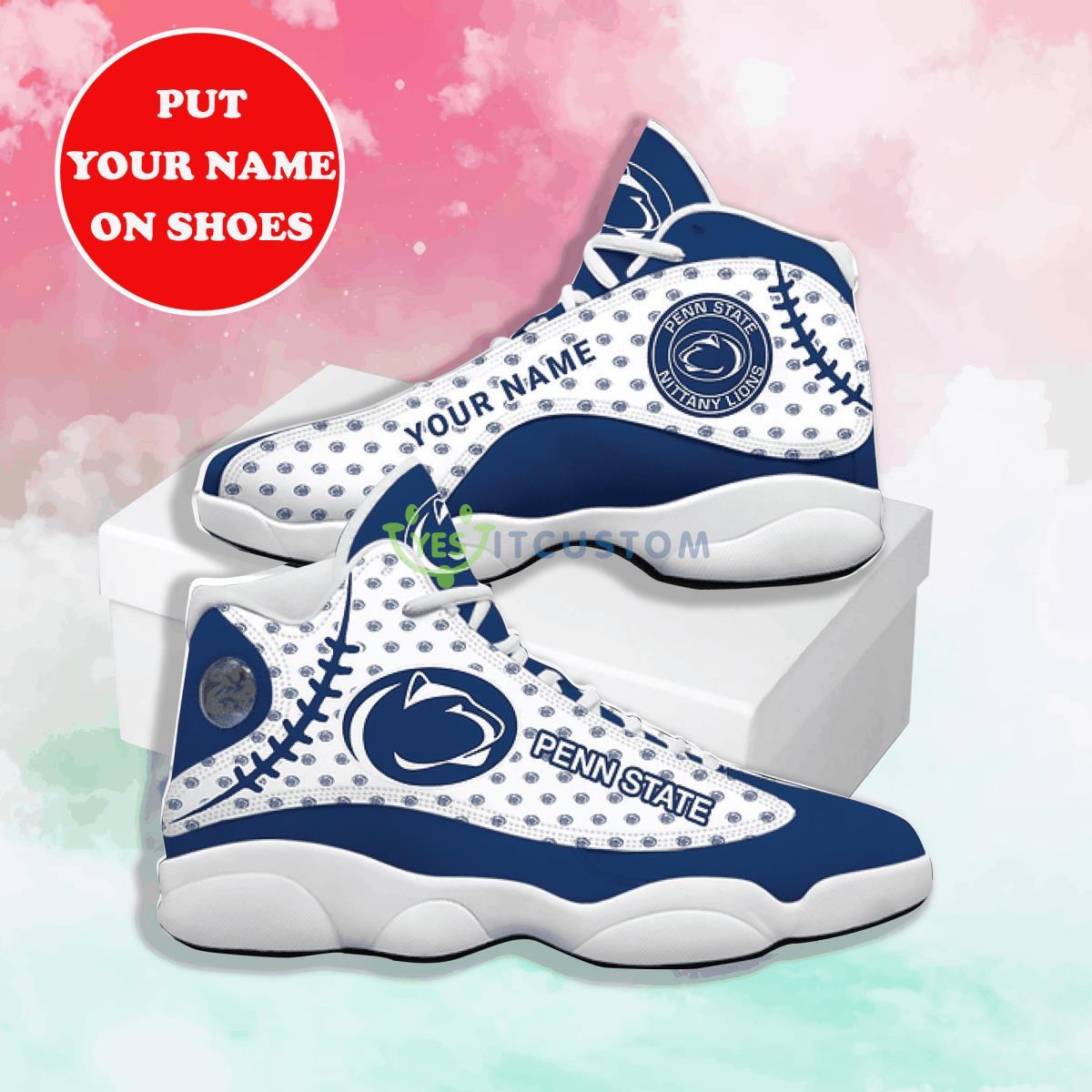 state nittany football style custom name air jordan 13 sneaker