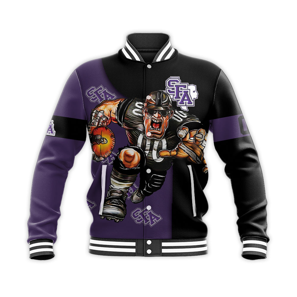 stephen f austin lumberjacks baseball jacket button up zipper hooded all over print football go on gift for fans ncaa 0eu9j