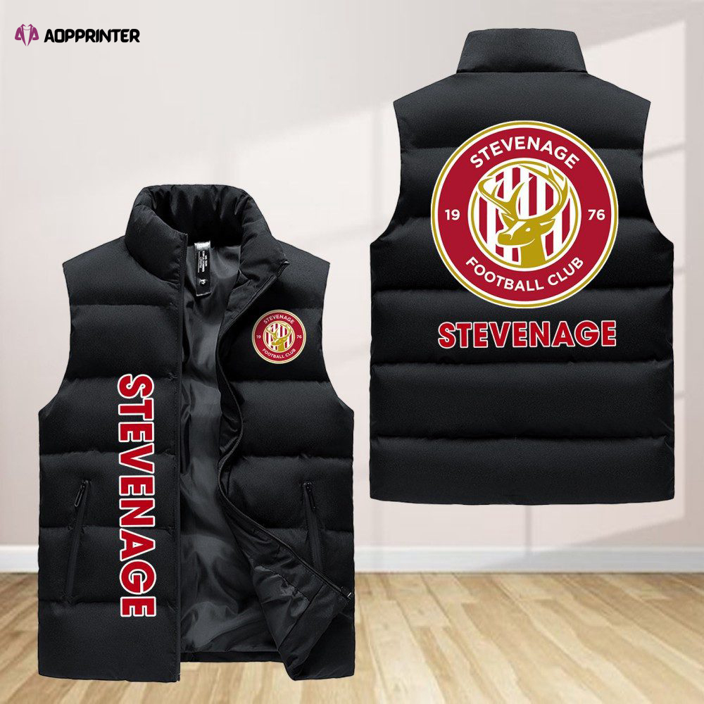 stevenage football club sleeveless puffer jacket custom for fans gifts