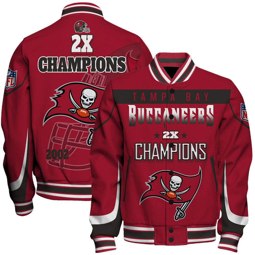 tampa bay buccaneers 2x super bowl champions baseball varsity jacket baseball jacket all over print yv6hp