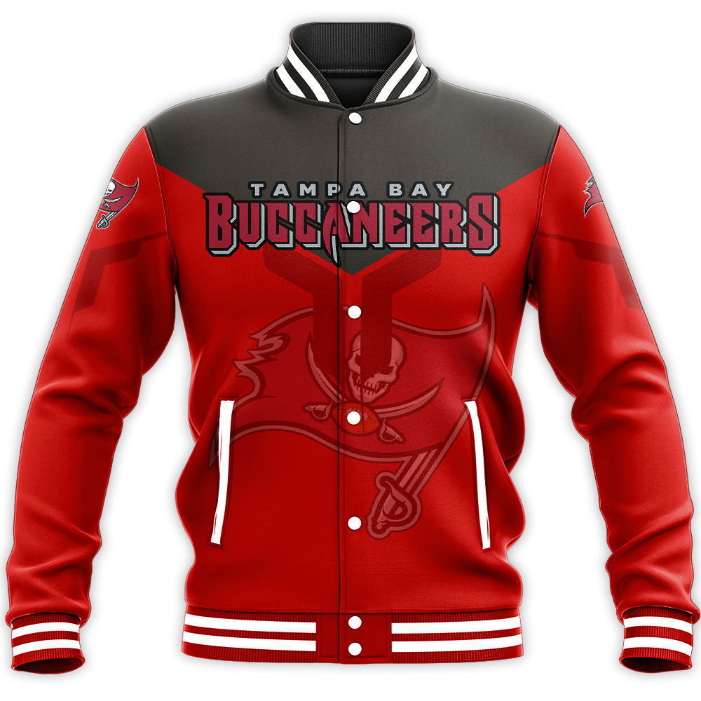 tampa bay buccaneers baseball jacket button up zipper hooded all over print drinking style nfl obatq