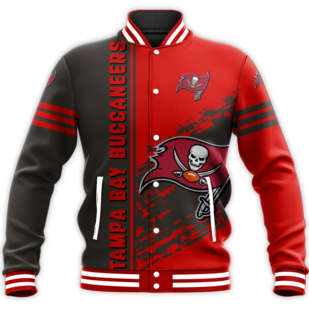 tampa bay buccaneers baseball jacket button up zipper hooded all over print quarter style nfl 8oo0p