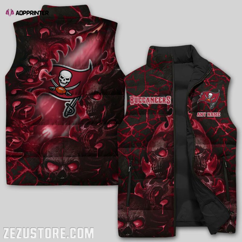 tampa bay buccaneers nfl sleeveless puffer jacket custom for fans gifts