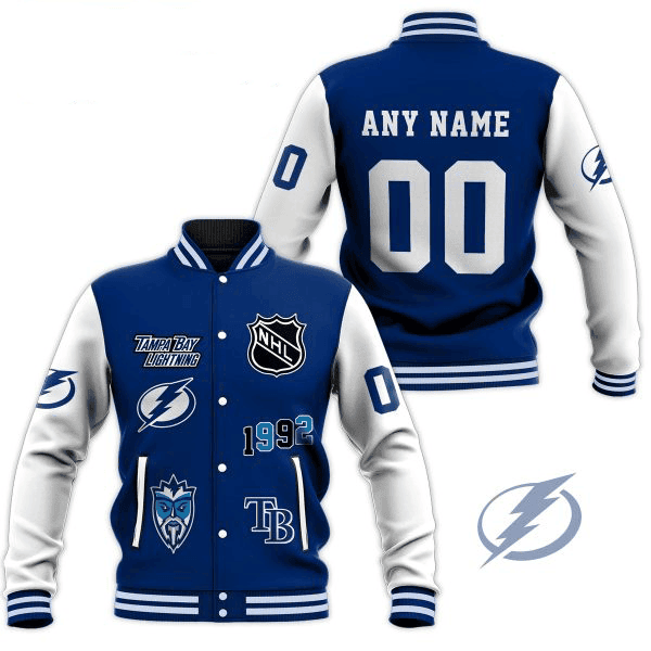 tampa bay lightning nhl custom name and number baseball varsity jacket baseball jacket all over print g3luv