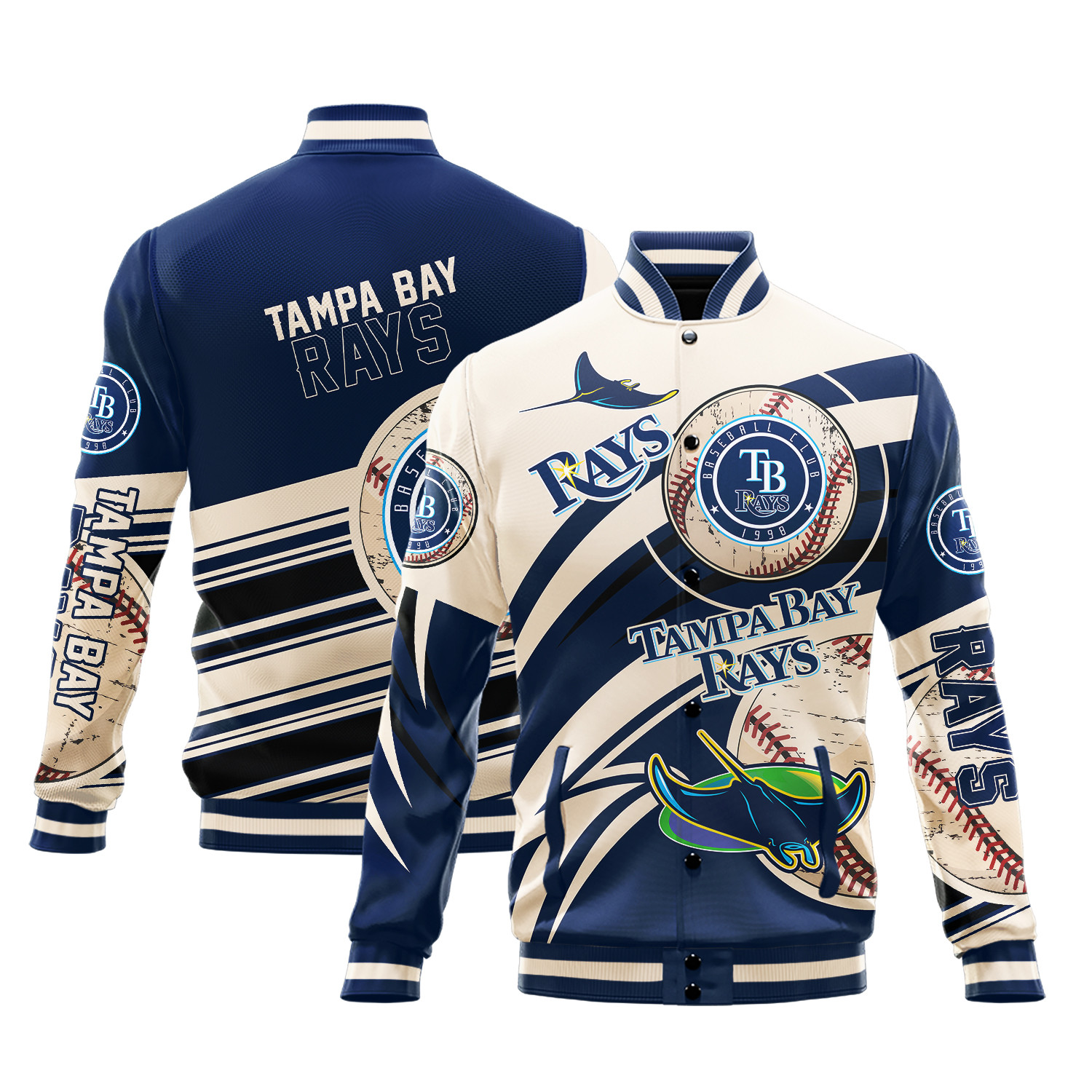 tampa bay rays baseball varsity jacket baseball jacket all over print wf amdk3