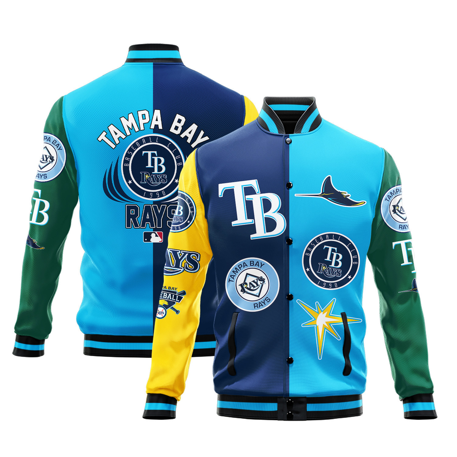 tampa bay rays mlb baseball varsity jacket baseball jacket all over print stm v3 cndei