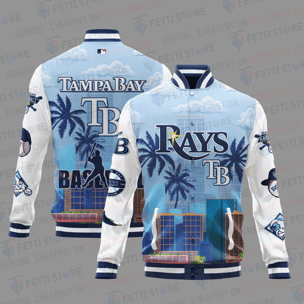 tampa bay rays mlb baseball varsity jacket baseball jacket all over print stm v4xur