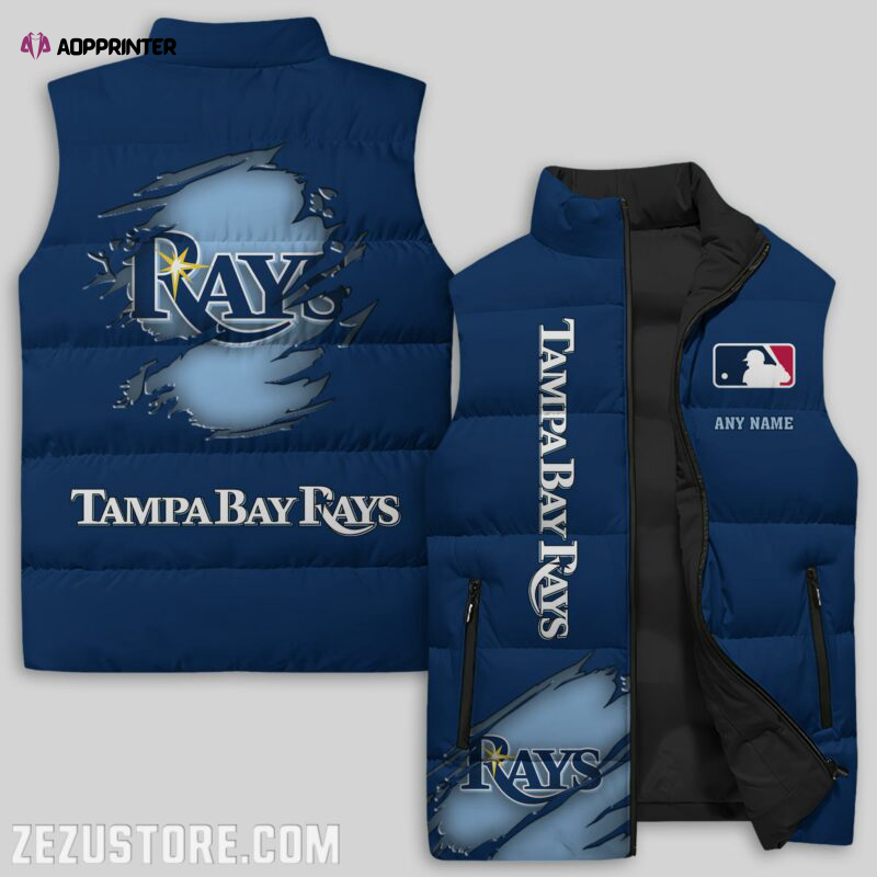 tampa bay rays mlb sleeveless puffer jacket custom for fans gifts 3