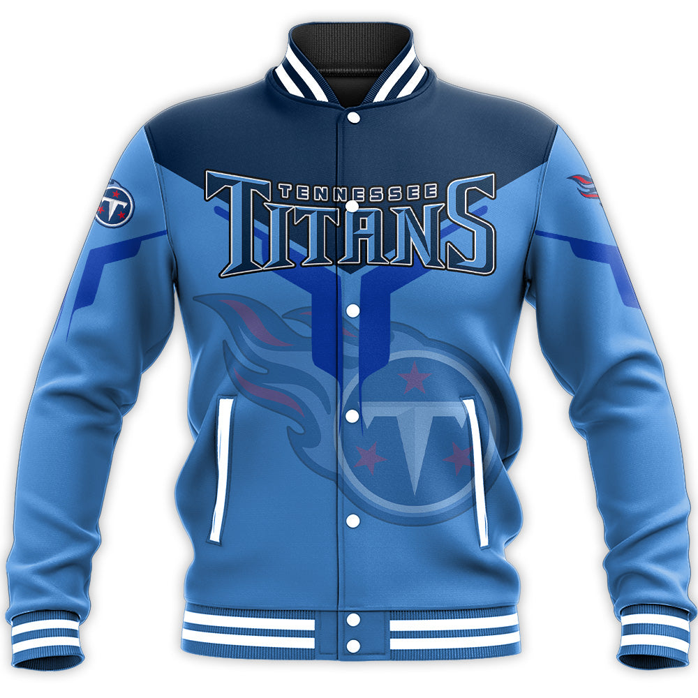 tennessee titans baseball jacket button up zipper hooded all over print drinking style nfl fnfmz