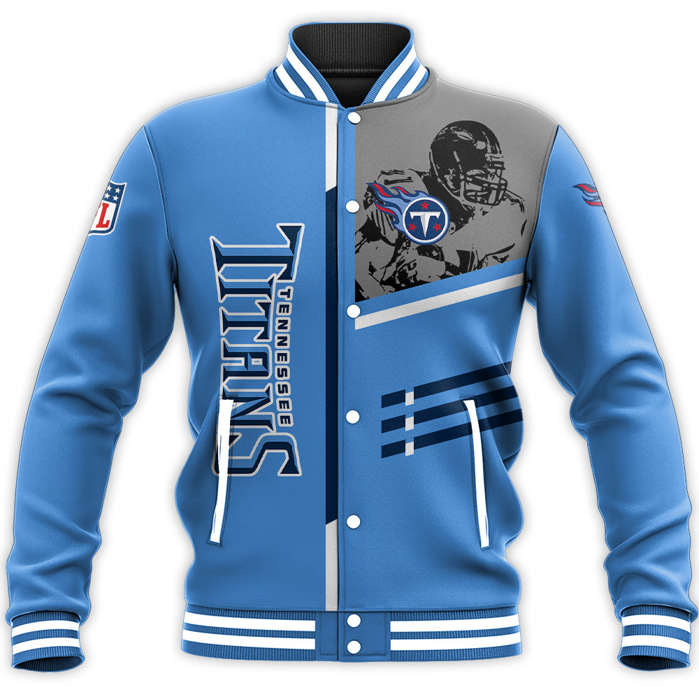 tennessee titans baseball jacket button up zipper hooded all over print personalized football for fan nfl 5vp2t