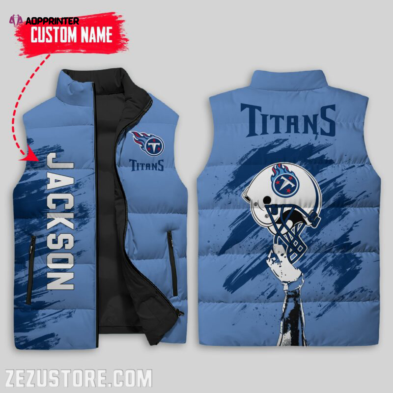 tennessee titans nfl sleeveless puffer jacket custom for fans spj0993