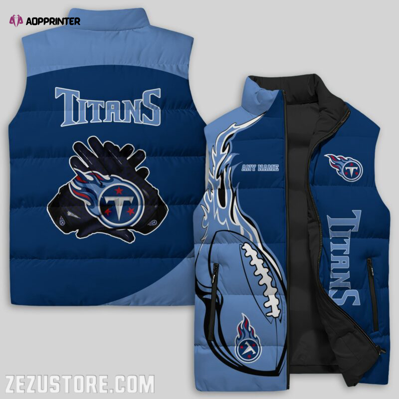 tennessee titans nfl sleeveless puffer jacket custom for fans spj1085