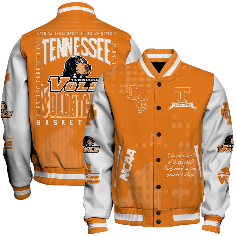 tennessee volunteers ncaa basketball volunteer victory 3d unisex baseball varsity jacket baseball jacket all over print pqike